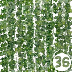 36 stuks hangende klimopslinger, klimopslinger, kunstplant slinger, kunstplant slinger, nep-klimop voor bruiloft, keuken, tuin, feest, wanddecoratie