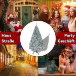 Kunstkerstboom, 150 cm, met metalen standaard en 500 takjes, Ø 80 cm, kunstkerstboom van moeilijk ontvlambaar, met flocking, sneeuweffect, dennenboom, als kerstdecoratie