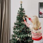 Realistische Kunstmatige Kerstboom Fir Xmas Tree | Afmetingen: 180 cm | Opvouwbare Vakantie Decor | Diepgroene Dichte Takken Stabiele Stand | Binnen & Buiten