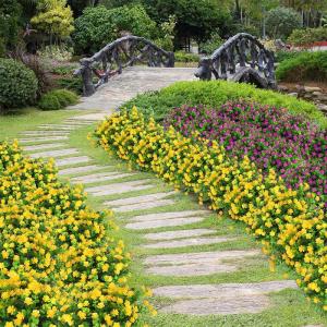 Kunstbloemen voor buiten, uv-bestendig, , bloemen in grote hoeveelheden voor het ophangen van plantenbakken, buiten, veranda, vaas, thuis, raamdecoratie, 6 bundels, geel