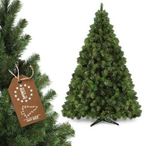 Kunstkerstboom, 220 cm, Made in EU, realistische kerstboom van pvc-folie, natuurgetrouwe kerstboom, kunstdennenboom met stevige plastic standaard, kunstdennen, Marie, 220 cm