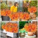 8 bundels kunstherfstbloemen herfstdecoratie herfstboeket kunstmatige eucalyptus, herfsttakken esdoornbladeren kunstbloem decoratie, herfstdecoratie voor binnen en buiten tafel bal