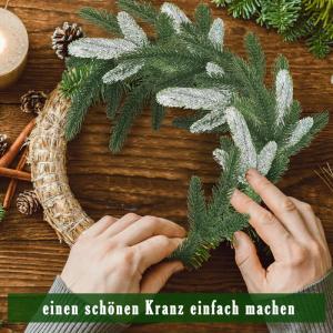 Kunstdennennaalden, 36 stuks kunstdennentakken, 25 x 11 cm, groene planten, groene cederprikkers voor doe-het-zelf slinger, kerstdecoratie