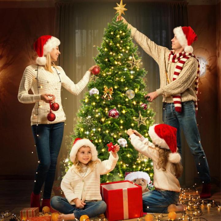 Kunstkerstboom van 180 cm met 250 RGB ledverlichting, premium dennenboom, kunstkerstboom van kunstkerstboom van PE en pvc, met metalen standaard, 800 takpunten, snel op te bouwen k