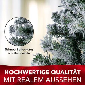 Claus Premium kunstkerstboom, 210 cm, hoogwaardige kunstkerstboom met metalen standaard, natuurgetrouwe sneeuwlook