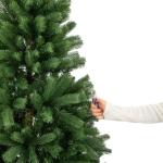 TAB Kunstkerstboom met verlichting, 235 cm, met 1180 PE-pvc-tips en metalen standaard, 360 warme ledlampen en 8 lichtmodi (210) (235 cm) kunstkerstboom