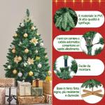 Kunstkerstboom, 122 cm, moeilijk ontvlambaar, pvc-kerstboom met 251 takken, kunstboom, incl. metalen standaard met houtnerf, sparrenhout, groen