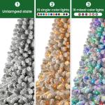 Kerstboom 180 cm, met verlichting, led, witte decoratie met afstandsbediening, 330 warmwitte lampen, opvouwbare standaard, sneeuwtakpunten voor feestdecoratie in het thuiskantoor