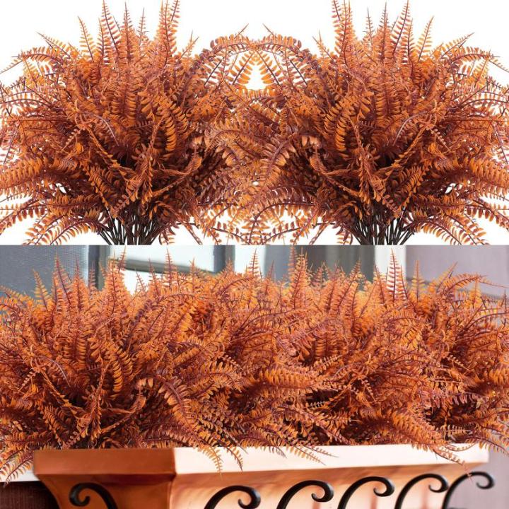 12 stuks herfst outdoor 40 cm kunstgras vallen plant Boston nep varen plant UV-bestendige grassen decoratie voor tuin terras paden veranda