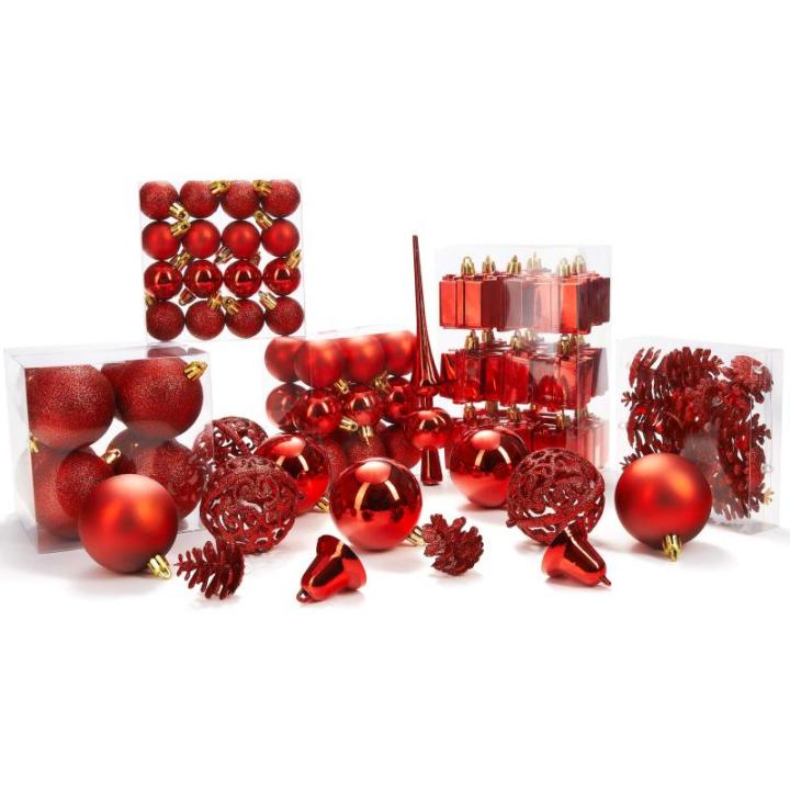 Set met boompiek, 101-delig, kerstboomversiering