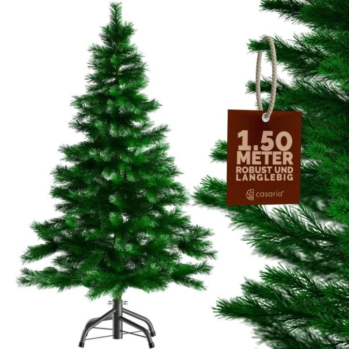 Kerstboom 310 Tips Metalen Voet 150 cm PVC Dichte Takken Kunstkerstboom kerstmis Groen