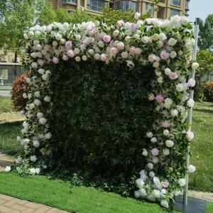 Simulation Rosa Stoff Hintergrund Blumenwand, Stoff Hintergrund Blumenwand Simulation Blumenwand Grüne Pflanzwand Innen- Und Außendekoration Simulation Pflanzenrasen(3x3m/10x10FT