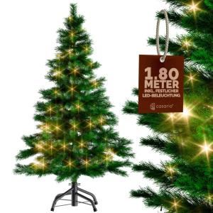 Kerstboom 180 cm LED Kerstverlichting Standaard Kunstkerstboom PE Groen