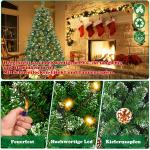 Kunstkerstboom met verlichting, sneeuweffect, led-dennenboom met metalen standaard, 250 lampen, pvc-kerstboom voor kerstdecoratie, 180 cm
