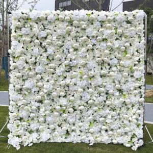 Weißer Rosen-Blumen-Wand-Hintergrund, Künstlicher Wand-Blumen-Hintergrund 3D-Seiden-Hortensie-Rosen-Blumen-Panel Für Foto-Hintergrund-Home-Party-Hochzeits-Hintergrund-Dekoration