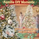 180 cm premium kunstkerstboom met warm wit verlichting, dennenboom met sneeuwspar, natuurlijk wit gevlokt voor kerstdecoratie, PE en pvc, met metalen standaard