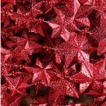 slinger met sterren - slinger Kerst - sterrenslinger voor kerstversiering - kerstversiering voor kerstboom - 500 cm (Set02 - rood/sterren)