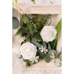 Kunstbloemen, rozen, 25 stuks, kunstrozen met steel, doe-het-zelf decoratie, voor bruiloft, bruidsfeest, feesttafels, boeketten, bruid, woondecoratie, wit