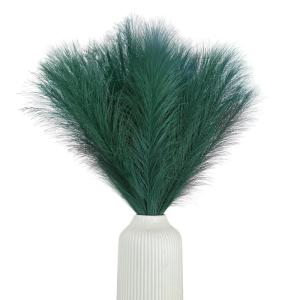 Kunstpampasgras, kleur groen, 5 stelen, 55 cm lengte, kunstmatig pampasgras woonkamer, droogbloemen voor slaapkamer, bruiloft, boho-decoratie