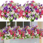 Kunstbloemen, 9 bundels voor buiten, uv-bestendig, namaakbloemen, vervaagt niet, groene kunstplant, tuin, veranda, raam, box, kantoor, struiken, decoreren, gemengde kleuren