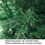 Kunstkerstboom 240 cm (diameter ca. 120 cm), 2,4 m kunstmatige groene dennenboom met 1500 takken, verwijderbaar inklapbaar en moeilijk ontvlambaar, kerstboom met metalen standaard 