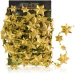 Slinger met sterren - Kerstslinger - Sterrenslinger voor kerstdecoratie - Kerstdecoratie voor kerstboom - 500 cm (Set02 - goudkleurig/sterren)