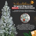 - Echte kerstboom - kerstboom - kerstboom in rode pot - mini-kerstboom - dennengeur - kleine kerstboom (met sneeuw, 110-120 cm)