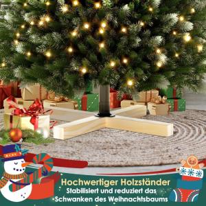 Künstlicher Weihnachtsbaum mit Schneeeffekt, 150cm Christbaum mit Beleuchtung LED, PVC+PE Material, Automatisch Faltbare Tanne, Weihnachtsdeko für Innen und Außen