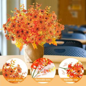 6 bundels kunstherfstboeket, herfstdecoratie, , eucalyptus, herfstdecoratie, en herfsttakken voor binnen en buiten, tafel, balkonbak, bloembak