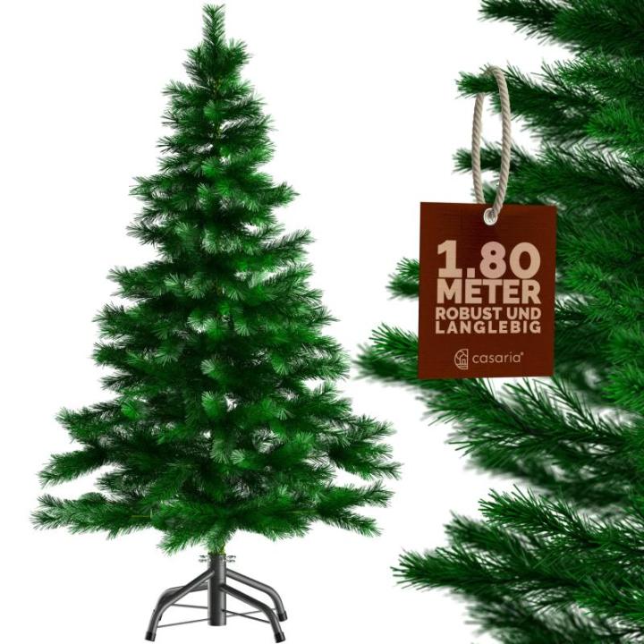 Kerstboom Kunstboom 533 Tips Metalen Voet 180 cm PVC Dichte Takken Kerstboom Groen