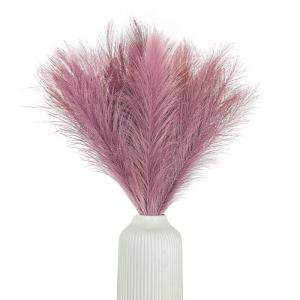 Kunstpampasgras, klein, kleur rood, 5 stelen, 55 cm lengte, kunstmatig pampasgras, woonkamer, droogbloemen voor slaapkamer, bruiloft, boho-decoratie