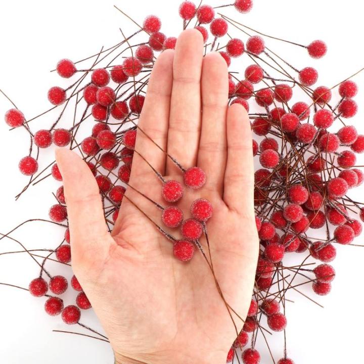 240 x strooidecoratie, decoratieve takken met bessen, decoratieve takken om te strooien als knutselbenodigdheden, verfraait geschenken en potpourris (240 stuks - ijzige bessen)
