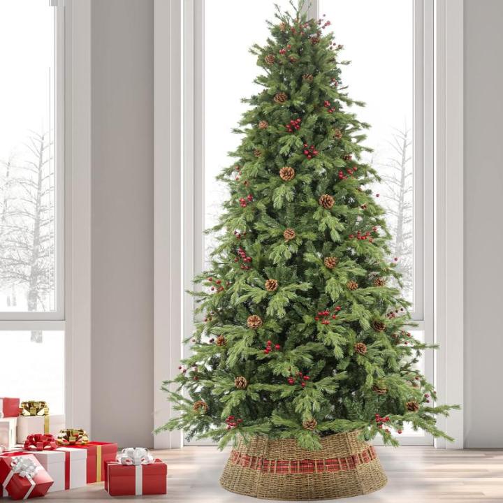 Kerstboom kraag boerderij kerstboom decoraties boom rok kerstboom basis ring (rood)