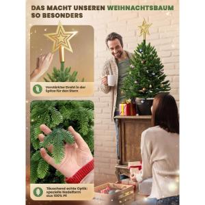 Kunstkerstboom 60 cm, in pot met led en sneeuw, kerstboom voor binnen en buiten, kunstboom voor kerstdecoratie, realistische look