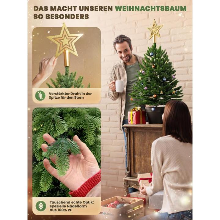 Kunstkerstboom 60 cm, in pot met led en sneeuw, kerstboom voor binnen en buiten, kunstboom voor kerstdecoratie, realistische look