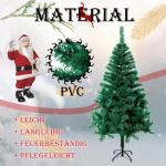 Pvc-kunstkerstboom, 120 cm, 180 takken, natuurgetrouw, kerstdecoratie, kerst, snel op te zetten, klapsysteem, moeilijk ontvlambaar en standaard, groen