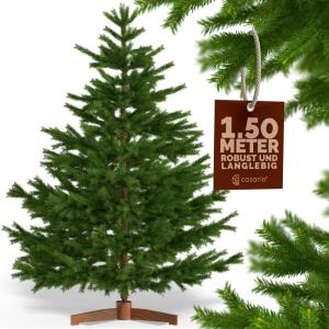 Kerstboom Premium kunstmatig L 150x90cm houten kerstboomstandaard natuurgetrouw dichte takken spuitgegoten PVC mix Kerstmis dennenboom groen