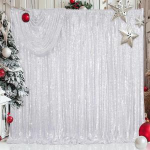 Silberne Pailletten-Hintergrundvorhänge: 1,2 x 2,4 m, Paillettenvorhang für Hintergrund, schimmernde Vorhänge für Hochzeit, Geburtstag, Party, Weihnachten, Fotografie, Dekorati