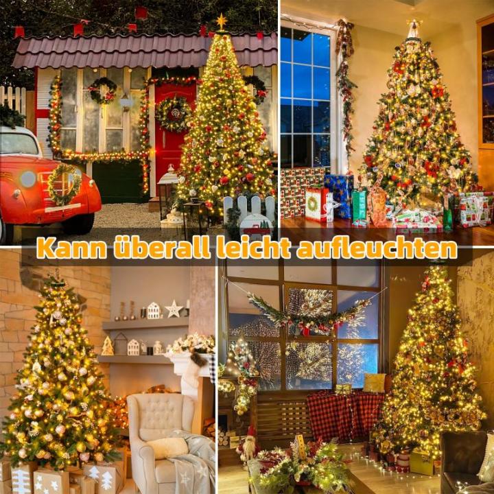Lichtsnoer kerstboom 2,5 m, 300 leds, lichtketting voor buiten en , 12 strengen met ringtimer, 8 modi, waterdichte kerstverlichting voor buiten, 150 cm, 180 cm, 240 cm boom (warmwi