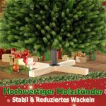 Kunstkerstboom, 180 cm, van PE en pvc, met stabiele houten standaard, realistische dennenboom, kunstkerstboom met ledverlichting voor feestelijke decoratie, snel op te bouwen, klap