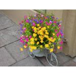 , decoratieve bloemen voor buiten, uv-bestendige kunstmatige bloemen, voor binnen en buiten, kunstboeket voor kantoor, pot, tuin, veranda, bruidsfeest, bruiloft, kleurrijk, 12 stuk