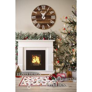 Design tapijt Nostalgic - Toy's Delight - kerstboomdeken, entreemat, kerstboommat voor woonkamer, slaapkamer, eetkamer, hal - rood meerkleurig, 50 x 80 cm