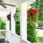 Opknoping mand, nep opknoping plant, zijde orchidee bloemen, faux bloem arrangement voor buiten tuin tuin tuin zakje patio indoor woondecoratie (Violet)