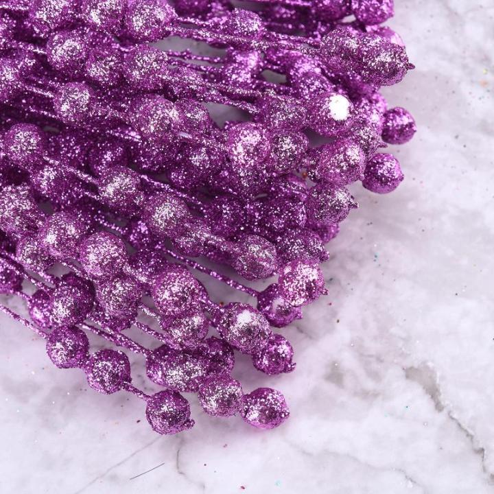 150 Stück Künstliche Weihnachtsbeeren-Picks, Glitzernde Beerenzweige für Winter, Weihnachten, Küche, Party, Tafelaufsatz, Blumendekoration (4)