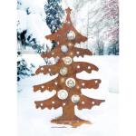 Edelroestdecoratie, massieve bodemplaat, handgemaakte kwaliteit, Duitsland, hoogte 100 cm, kerstboom, metaal, roest-dennenboom, kerstdecoratie roestlook, metalen kerstboom, groot