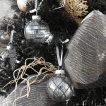 60 mm/2,36 inch onbreekbare doorzichtige plastic kerstbal ornamenten set met glitterschilderij, transparant, doorkijkend, kristallen ballen, kerstboomdecoraties (30 tellingen, zwar