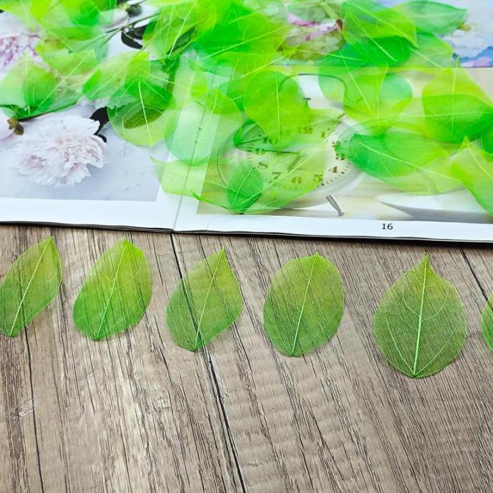 50 stuks kunstbladeren, decoratie, kunstbladeren, slinger, knutselen, droge bladeren, gedroogde bladeren, gebruikt voor doe-het-zelf handwerk, scrapbook, kaarten maken (kleurverloo
