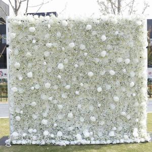White Baby's Breath Rose Simulation Blumenwand Hintergrundwand, 5D Stoff Hintergrund Blumenwand Hochzeitsdekoration Wand Für Fotohintergrund Home Party Hochzeitshintergrund(6.56ft