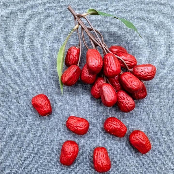 Künstliches Rotdatum, realistisches Jujube-Ornament, simuliertes getrocknetes Nussmodell für Fotografie, Bürodekorationen