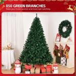 Kunstkerstboom 120/150/180/210 cm pvc-materiaal verdikte takken, opvouwbaar met robuuste sokkel, groen, 210 cm